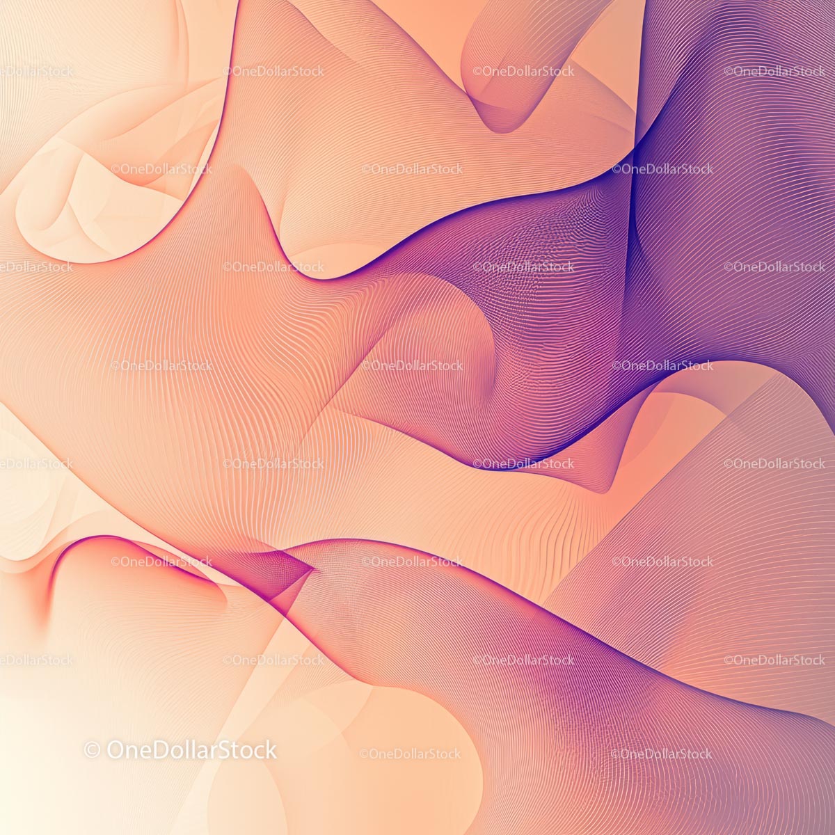 Abstract Flowing Lines in Purple and Orange
