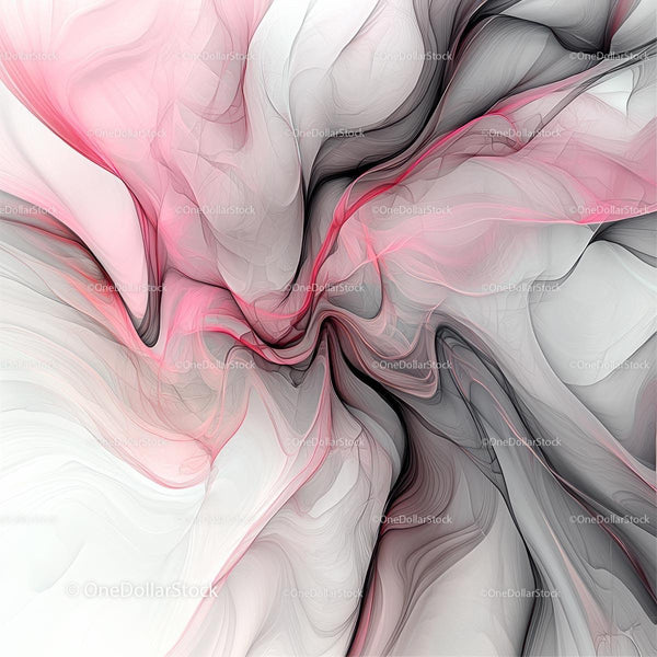 Dynamic Abstract Swirl with Pink and Grey Hues