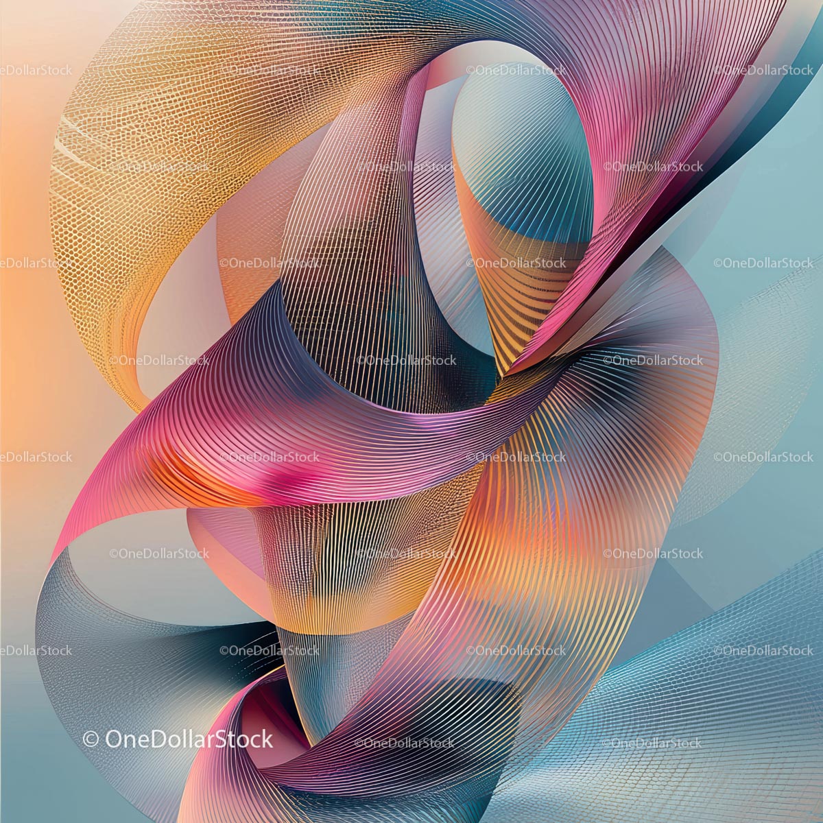 Vibrant Abstract Art with Flowing Gradient Lines