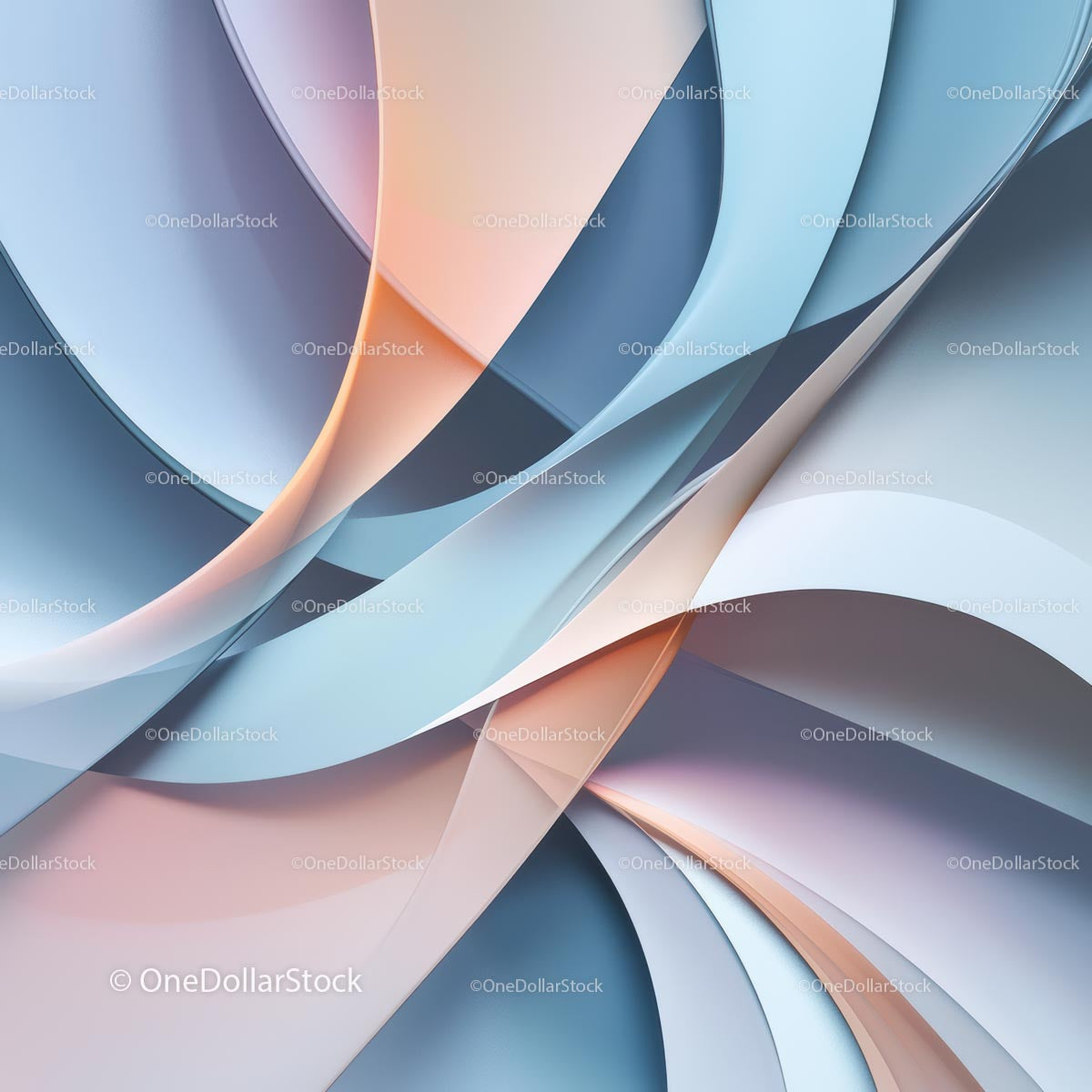 Abstract Pastel Wave Design with Soft Curves