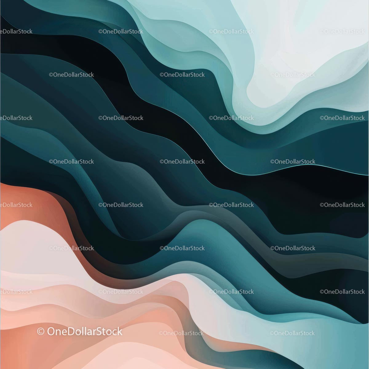 Abstract Wave Pattern with Gradual Color Transitions