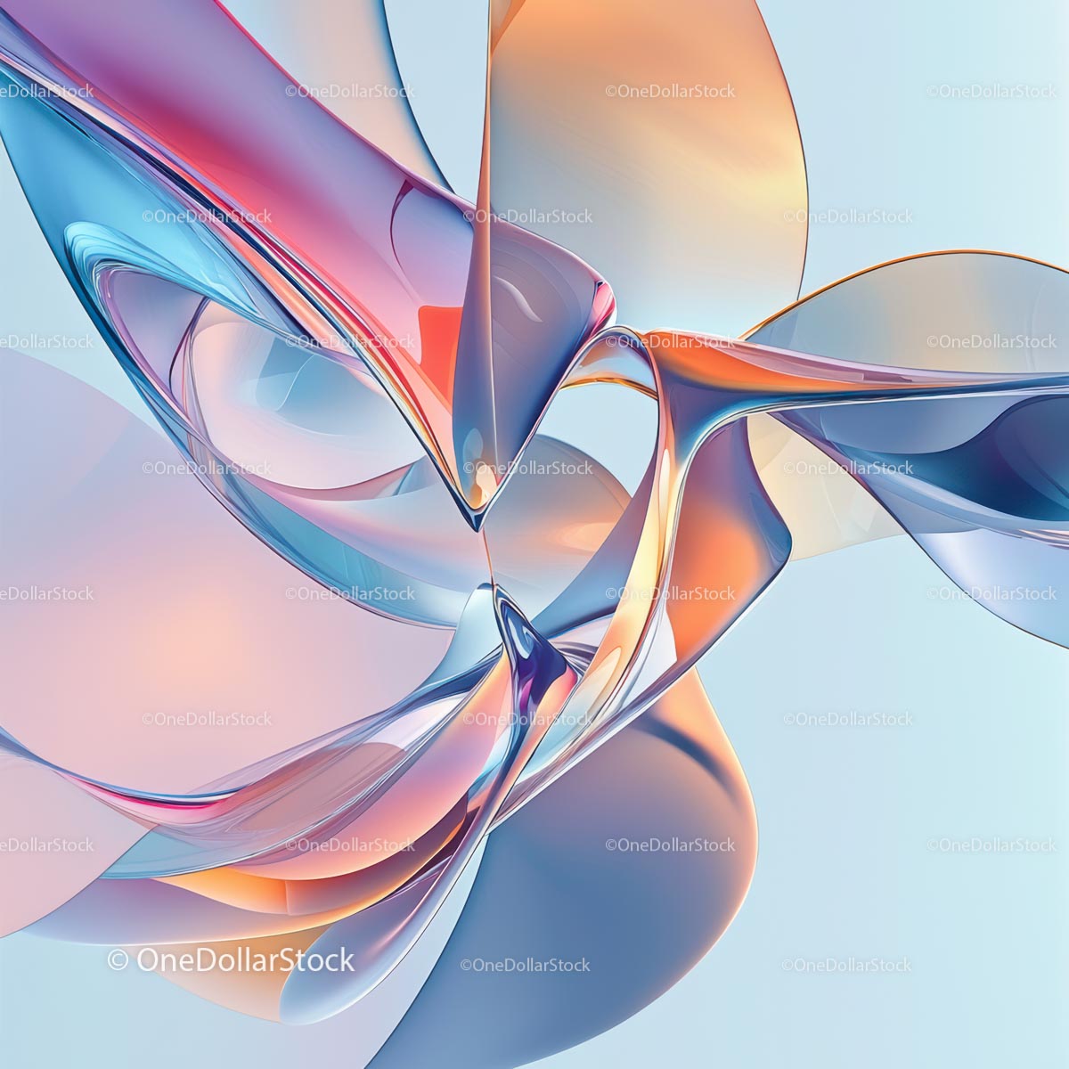 Colorful Abstract Art with Fluid Shapes and Dynamic Curves