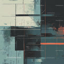 Modern Geometric Abstract Art in Teal and Black Tones