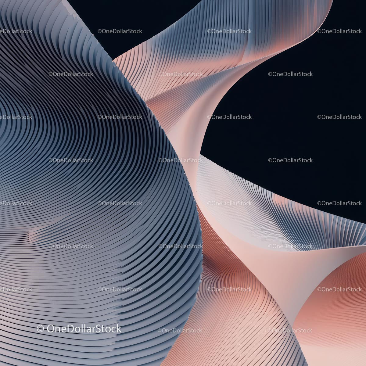 Abstract Curved Lines in Soft Pastel Tones