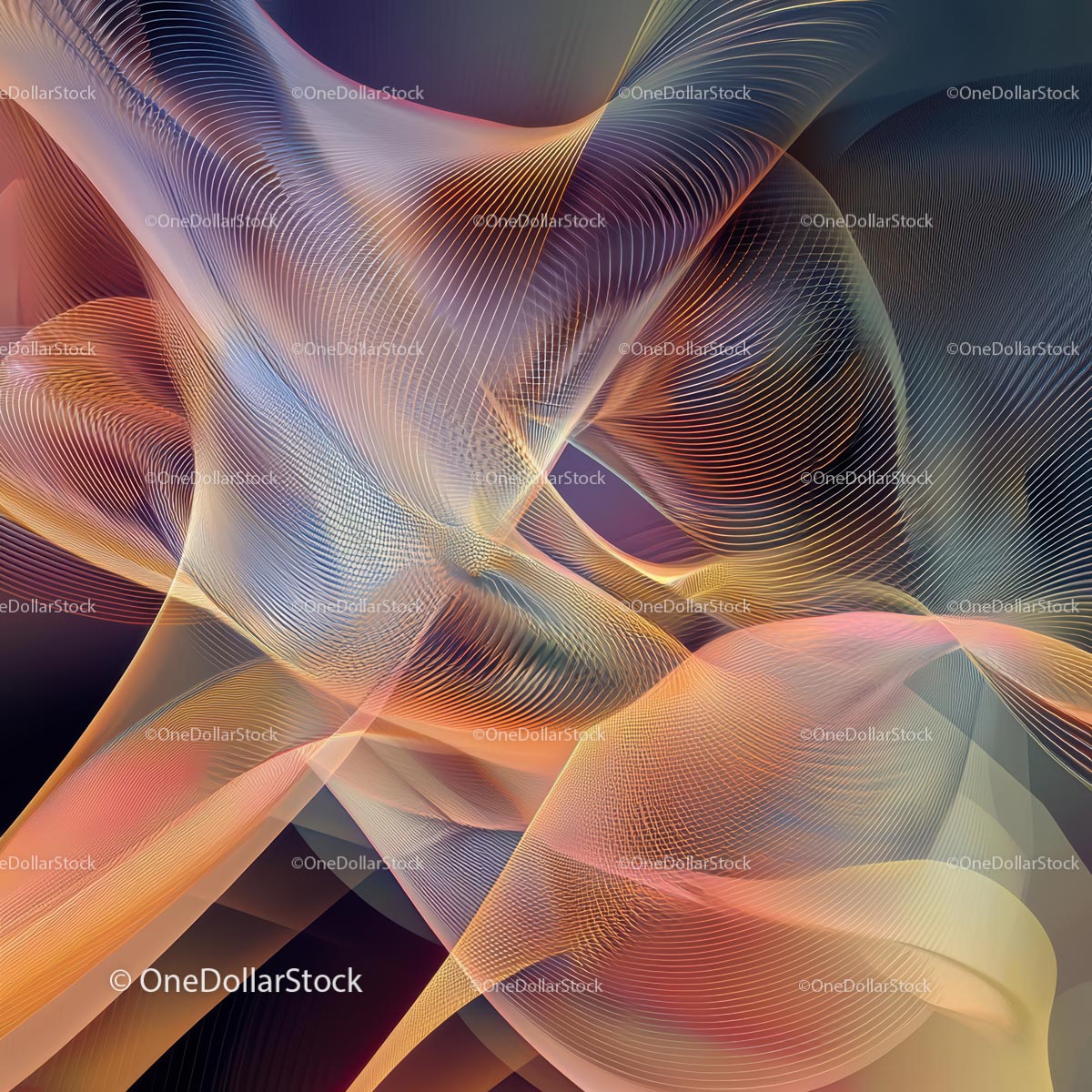 Abstract Digital Waves with Vibrant Color Patterns