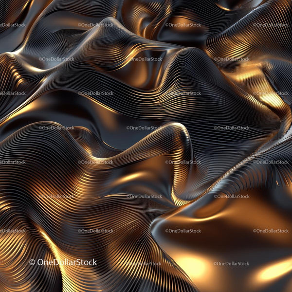 Abstract Golden Wave Texture with Metallic Shine