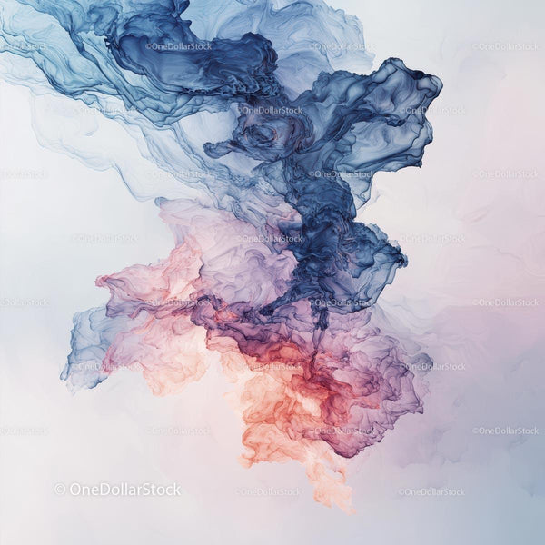 Abstract Swirling Colorful Ink in Fluid Motion