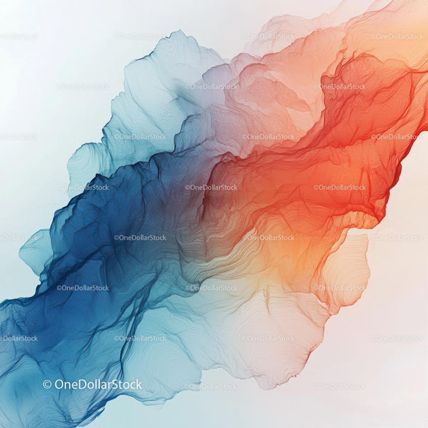 Abstract Fluid Motion in Blue and Red