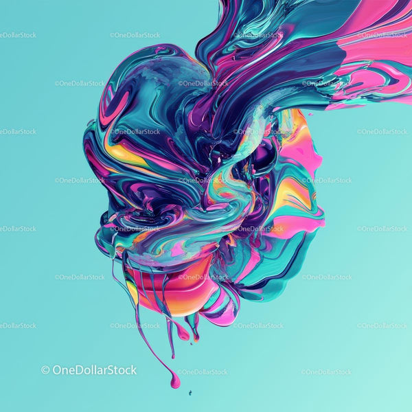Vibrant Abstract Paint Swirl in Dynamic Colors