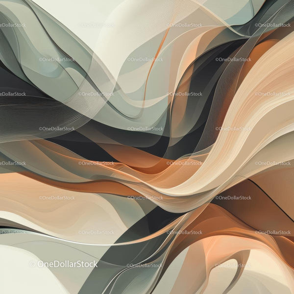 Abstract Flowing Wavy Lines in Earth Tones