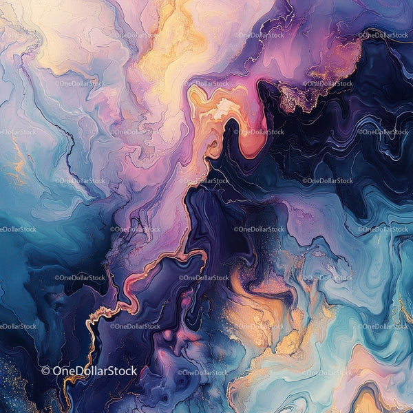 Vibrant Abstract Art with Swirling Colors and Fluid Patterns