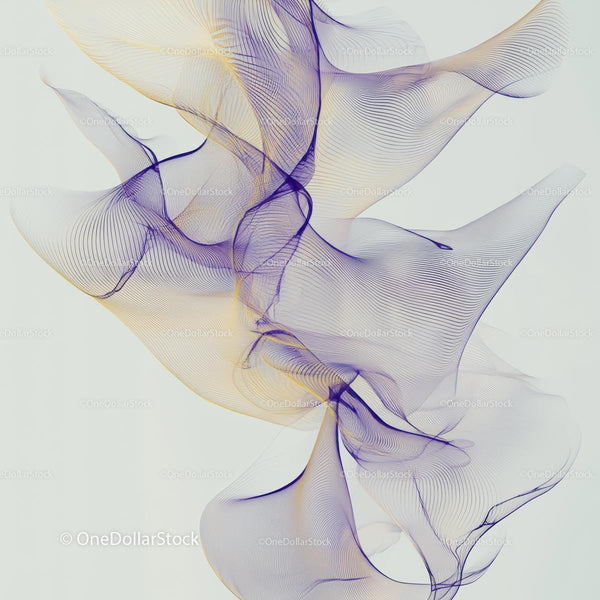 Ethereal Waves of Purple and Gold Abstract Art