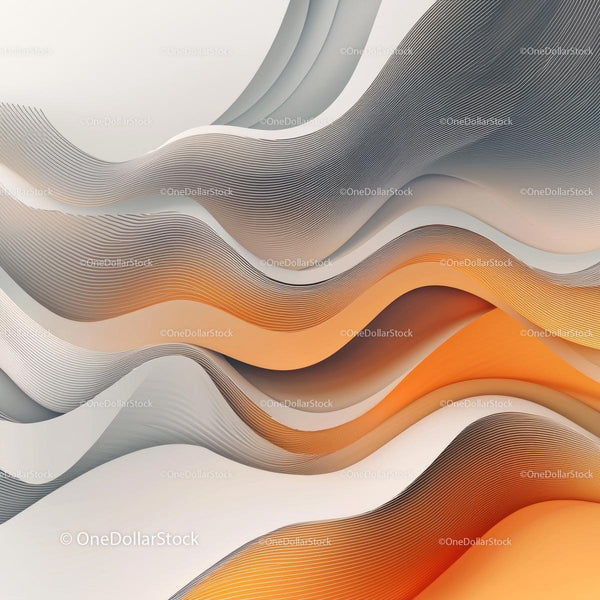 Fluid Abstract Waves in Orange and Gray Gradient
