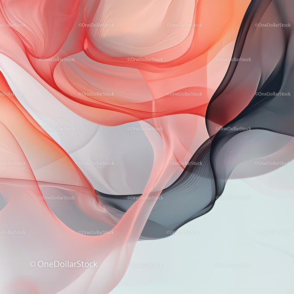 Abstract Flowing Soft Pink and Black Curves