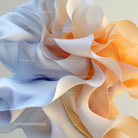 Abstract Flowing Fabric in Blue and Orange Tones