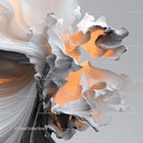 Dynamic Abstract Design with Flowing Orange and Gray Patterns