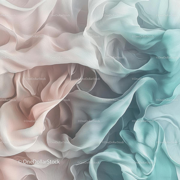 Abstract Pastel Fabric with Flowing Shapes