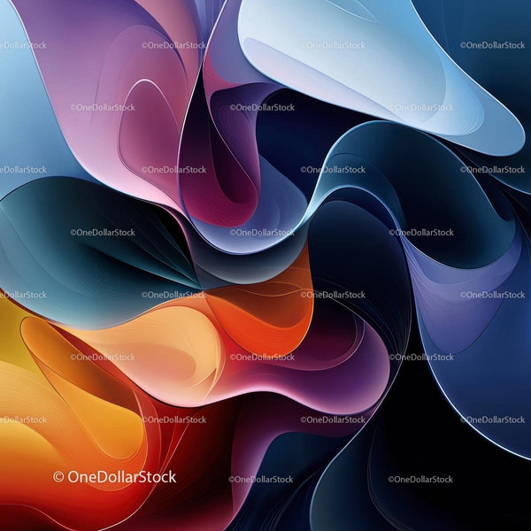 Dynamic Abstract Design with Colorful Swirls and Shapes