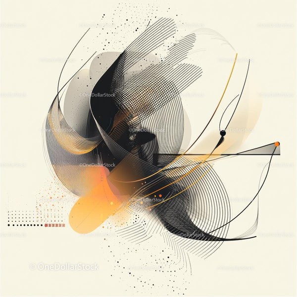 Modern Abstract Art with Dynamic Geometric Swirls