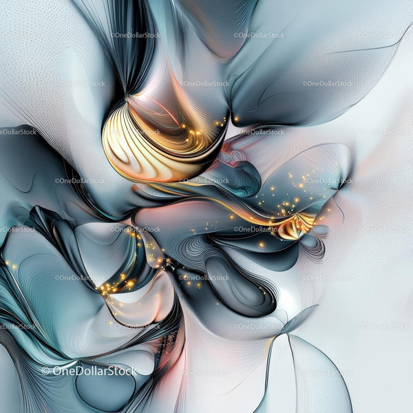 Elegant Abstract Art with Flowing Lines and Soft Colors