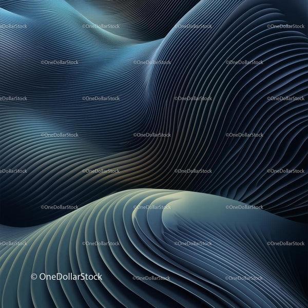 Elegant 3D Waves with Fluid Blue Gradient