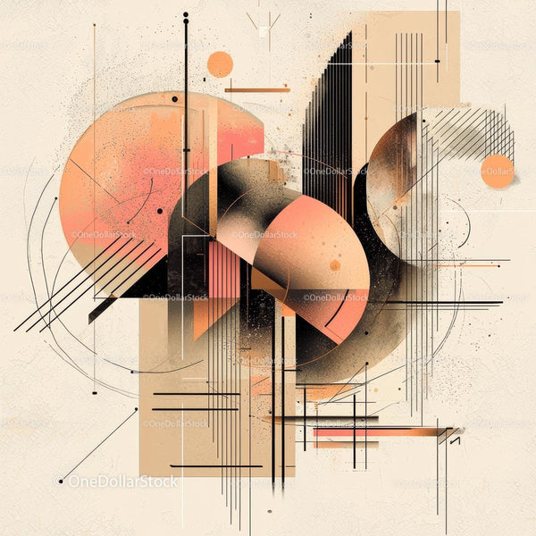 Modern Geometric Abstract Art with Dynamic Lines