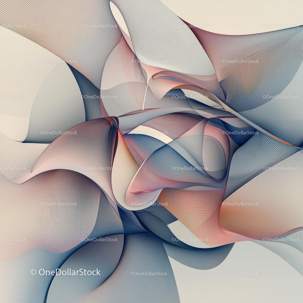 Soft Pastel Flowing Lines Abstract Art