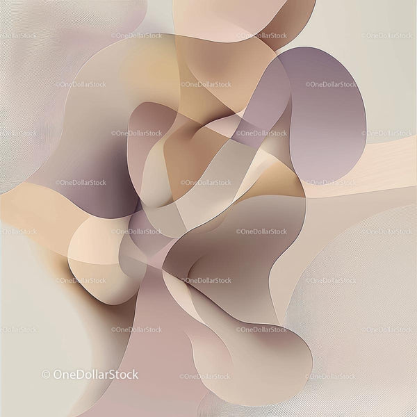 Pastel Abstract with Smooth Flowing Shapes
