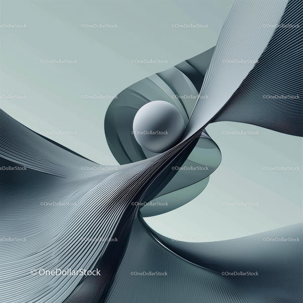 Futuristic Abstract with Flowing Lines and Sphere