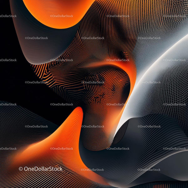 Vibrant Abstract Design with Dynamic Curves and Patterns