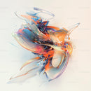 Dynamic Abstract Art with Orange and Blue Hues