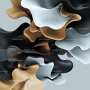 Abstract Fluid Shapes in Monochrome Elegance