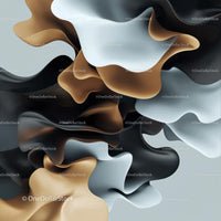 Abstract Fluid Shapes in Monochrome Elegance