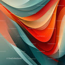Vibrant Abstract Art with Flowing Shapes and Bold Colors