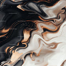 Black and Gold Abstract Marble Texture with Swirling Patterns