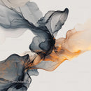 Elegant Abstract Art with Flowing Shapes and Smoke Effect