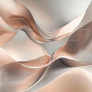 Abstract Fluid Shapes with Beige and Silver Tones