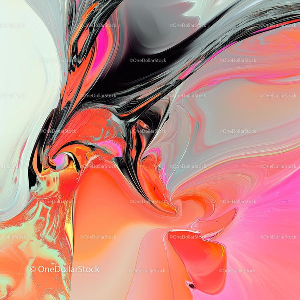 Vibrant Abstract Swirls in Pink and Orange Hues
