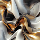 Abstract Metallic Swirls with Gold Accents