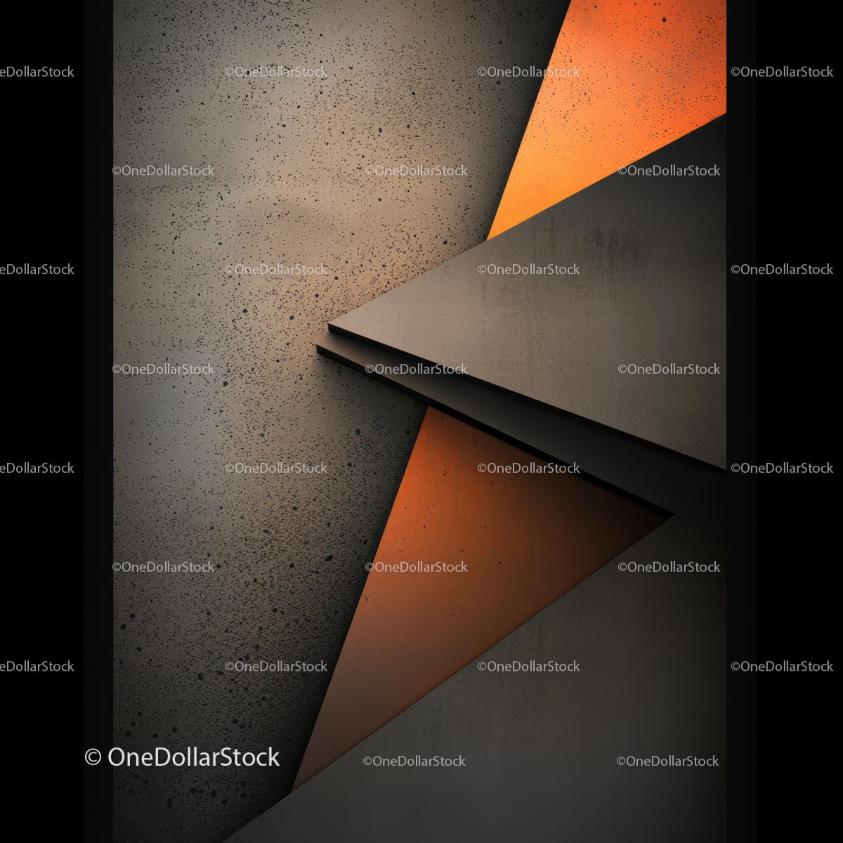 Pomarańczowo-szara geometryczna abstrakcja z betonową fakturą