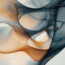 Flowing Abstract Design with Orange and Blue Waves