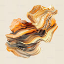 Dynamic Abstract Orange and Beige Fluid Art