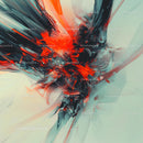 Dynamic Explosion of Red and Black Abstract Art