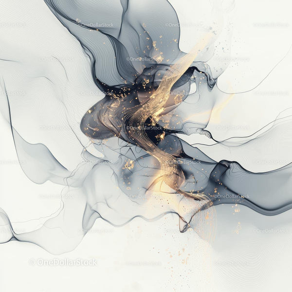 Elegant Abstract Art with Gold Accents