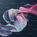 Abstract Pastel Waves with Flowing Curves