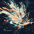 Dynamic Swirl of Vibrant Colors in Abstract Painting