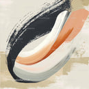 Dynamic Abstract Painting with Beige and Orange Accents
