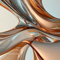Dynamic Abstract Sculpture with Fluid Metallic Curves