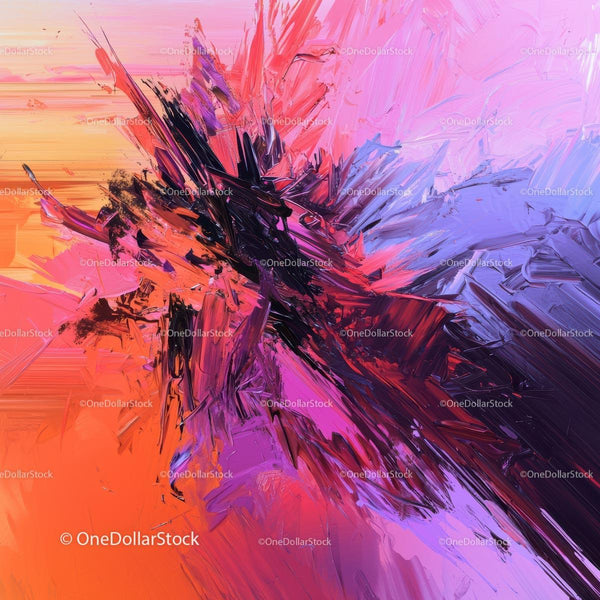 Vibrant Abstract Painting with Explosive Brushstrokes