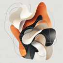Modern Abstract Art with Orange and Black Tones
